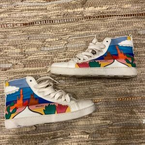 Prada Leather High Top Sneakers